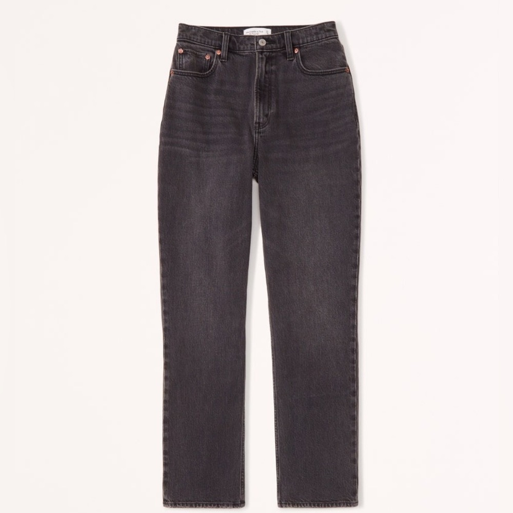 Abercrombie & Fitch 90’s Straight Ultra High Rise Curve Love jeans -black 18 GUC